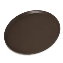 product of Carlisle 1600GR2076 Non-Skid Serving Tray, 16" Diameter, Round Fiberglass, Brown, Stain-Resistant