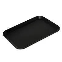 product of Carlisle 1814GR2004 Non-Skid Serving Tray, 18" x 14" Black Fiberglass, Stain-Resistant, Dishwasher Safe