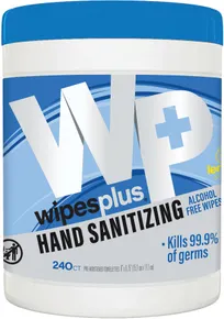 product of Carlisle 33803 WipesPlus® Alcohol Free Hand Sanitizing Wipes, White Canister, 12‑Count - Case