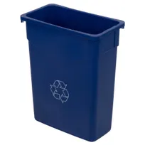 product of Carlisle 342015REC14 Trimline™ Rectangular Recycling Bin, 15‑Gallon Open, Blue Poly, Tabs - 1/Case