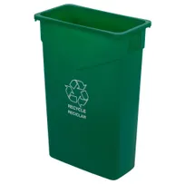 product of Carlisle 342023REC09 Trimline Open Recycling Bin, 23-Gallon Green Polyethylene, Corner Tabs - 1/Each