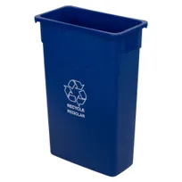 product of Carlisle 342023REC14 Trimline Recycling Bin, 23‑Gallon Rectangular, Polyethylene, Blue - 1/Case