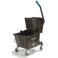 product of Carlisle 3690869 Mop Bucket Combo, 26 Qt Side-Press Wringer, Polyethylene, Non-Marking Casters