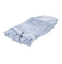 product of Carlisle 369670B14 Flo-Pac Mop Head, 4-Ply End, Blue Rayon-Cotton Yarn with -1/2" Vinyl-Coated Band