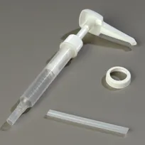 product of Carlisle 3831038P Condiment Syrup Pump Set, 1/2 or 1 oz., 5" Dip Tube, 1-1/2" Lid, Plastic, White - Set