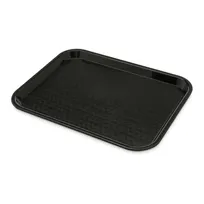 product of Carlisle CT101403 Cafeteria Tray, 13-7/8"L x 10-3/4"W x 4/5"H, Rectangular, Polypropylene, Black