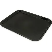 product of Carlisle CT1418030 Cafeteria Tray, 17-7/8"L x 14"W x 15/16"H, Rectangular, Polypropylene, Black, Antimicrobial