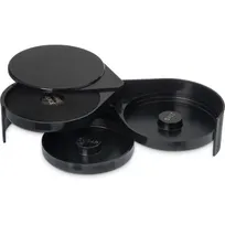 product of Carlisle GR0903 3-Tier Margarita Glass Rimmer, 6-1/4" Dia. Swing Trays, Black Acrylic