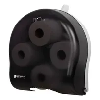 product of Carlisle R3900TBK 4-Station Tissue Dispenser, 4-Roll 3-1/4" Bath Tissue, Black Pearl Plastic