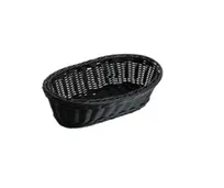 product of Concasse MCCETO090603N Oval Woven Plastic Serving Basket, 9"W x 6-1/4"D x 3-1/4"H, Black