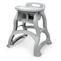 product of Concasse MCPERPP Plastic High Chair for Kids - Gray Frame & Seat, Durable Restaurant Seating Design