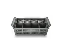product of Concasse MCRACES08A Cutlery Bin with Half Basket, Handles, and Compartments - Black/Cherry Finish