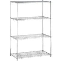 product of GSW USA WSC-2430 Wire Shelving Unit, 30" W x 24" D Chrome Plated Wire Shelf with Split Sleeves