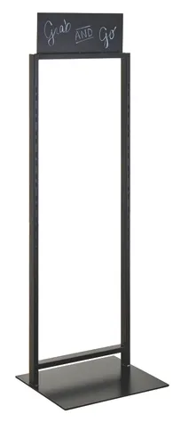 product of Hubert 90089 Display Tower with Sign, 23" W x 19-1/3" D x 71-1/10" H, Four Shelves, Black Steel Frame