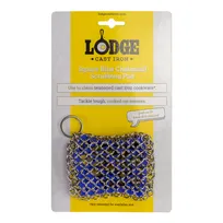 product of Lodge ACM10S31 Scrubbing Pad, 5-1/5" H x 1" D x 3/4" H, Blue Core, 316 Steel Chainmail, Safe - 1/Each