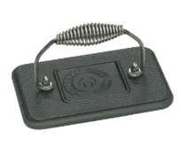 product of Lodge LGP3 Grill Press, 6 3/4" x 4 1/2", Cast Iron, Hammered Finish, Cool Grip Spiral Handle