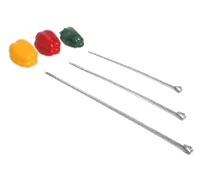 product of Town 22821 Kabob Skewers, 21"L, 1/4"W, Stainless Steel, 18-8, Pointed & Ring Ends