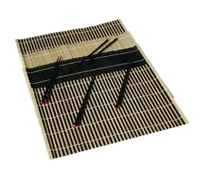 product of Town 34253 Placemat & Chopstick Set - 12" x 18" Bamboo Natural, Four Placemat & Four Chopsticks - Set