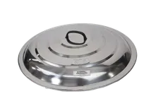 product of Town 34760C Sheng Jian Bao Aluminized Steel Cast Iron Pan Cover, Round 23" Diameter, Domed Style