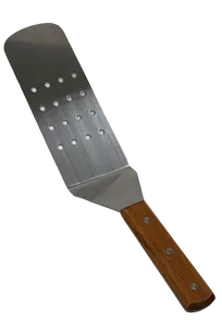 product of Town 34982/DZ Perforated Turner Spatula, 14"L x 2-3/4"W, Wooden Handle, Black/Cherry - 1 Dozen