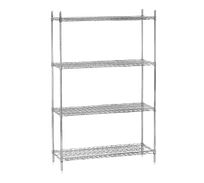 product of Advance Tabco ECP-86-X Special Value Wire Shelving Post, 86"H, Chrome Plated, Heavy Duty, Adjustable Feet, NSF Certified