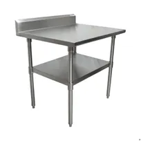 product of BK Resources CVTR5-3024 30" Open Base Work Table with Undershelf - 5" Backsplash / 16 Gauge Top
