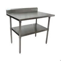 product of BK Resources CVTR5-3624 36" Open Base Work Table with Undershelf, 5" Backsplash / 16 Gauge Top