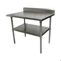 product of BK Resources CVTR5-4824 48" Open Base Work Table with Undershelf, 5" Backsplash / 16 Gauge Top