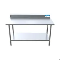 product of BK Resources CVTR5-6024 60" Open Base Work Table with Undershelf, 5" Backsplash / 16 Gauge Top