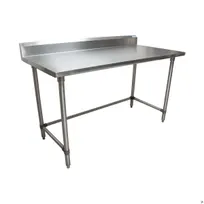 product of BK Resources CVTR5OB-6024 60" Open Base Work Table with Side & Rear Crossrails, 5" Backsplash