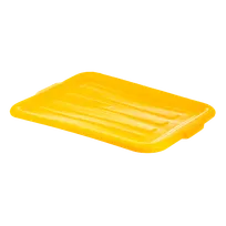 product of Carlisle N4401204 Comfort Curve Universal Lid Bus Box Cover, 20"L x 15"W x 1"H, Polypropylene, Yellow, NSF Certified