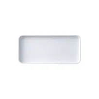 product of GET MMP-1306W Rectangular Melamine Platter, 13" x 6" x 1" White, Durable Plastic Serving Tray