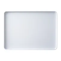 product of GET MMP-1813W Plastic Serving Platter, 18" x 13" x 1" Rectangular White Melamine Tabletop Tray