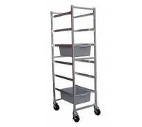 product of GSW USA AAR-0618 Restaurant Bus Cart, 18"W x 26"D x 70"H Aluminum Storage Rack with 6 x 15" x 20" Box Capacity, 5" Swivel Casters, ETL