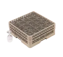 product of Vollrath TR6BB Full-Size Glass/Stemware Rack, 25-Compartment 3-1/2" Square, Double-Wall Co-Polymer Construction, Open Bottom & Sidewalls, Handles on All Four Sides, Snap-Fit Extenders, NSF Certified, Specify Color