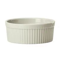 product of Winco FRR-10-AW Ramekin Sauce Cup, 10 oz (4"x4"x1.75"), Fluted Porcelain, American White - 1 Dozen