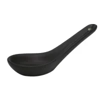 product of CAC China 666-40-BLK - Soup Spoon, 5-1/2" L x 1-3/4" W x -1/2" H, Black Ceramic, Dishwasher Safe - 1 Dozen