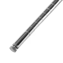 product of CAC China ACCP-63 Wire Shelving Post, 63"H Chrome-Plated Metal with Non-Skid Adjustable Foot, NSF