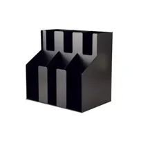 product of CAC China ACO2-3B Cup Lid Organizer, 2-Tier 3-Stack, Fits 4" Dia. Cups/Lids, Black Acrylic, BPA-Free