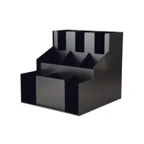 product of CAC China ACO3-3D Cup And Lid Organizer, 3-Tier Stack, Acrylic, Black, BPA Free