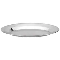 product of CAC China ALPL-12-OV Oval Platter, 12" Long Side Aluminum Metal Dinnerware Serving Tray