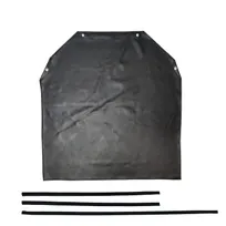 product of CAC China APLX-45K Dishwashing Apron, 44-1/2"L x 37"W, Neck Strap & Waist Ties, Latex, Black