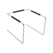 product of CAC China APZR-987 Pizza Stand, 9" x 8" Base, 7" H, Chrome Plated Steel, Black/Cherry Finish