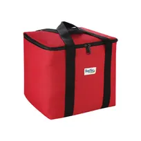 product of CAC China BTCA-1212R Insulated Food Delivery Bag, 12"x12"x12", Zipper Lid, Water-Resistant Nylon, Black/Cherry