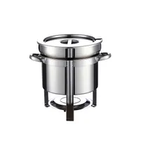 product of CAC China CAMS-111 Marmite Soup Chafer Warmer Set, 11 Qt Stainless Steel with Lift-Off Cover - Set