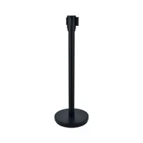 product of CAC China CCSC-36K - 36" Black Metal Control Stanchion with 6.5 Ft Retractable Belt, Weighted Base