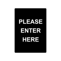 product of CAC China CCSN-ET1 Stanchion Sign, Double-Sided “Please Enter Here" Sign, White-On-Black Finish