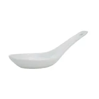 product of CAC China CN-40 - Soup Spoon, 4.5" L x 2" W x 0.5" H, Porcelain White, Dishwasher Safe - 1 Dozen
