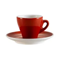 product of CAC China E-3-R - Porcelain Cup & Saucer Set, 3.5 oz 2-3/8" Cup, 4-7/8" Saucer, Red White - Set