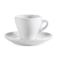 product of CAC China E-3 Cup & Saucer Set, 3.5 oz 2-3/8" H Cup, 4-7/8" Dia. Saucer, Porcelain, Safe - Set